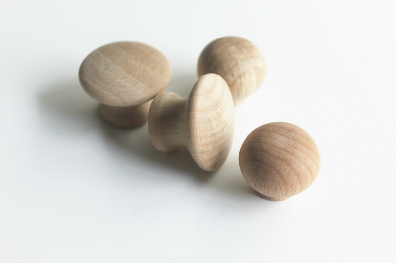 Natural Round Unfinished Wooden Knobs, Unfinished Wooden Drawer Knobs