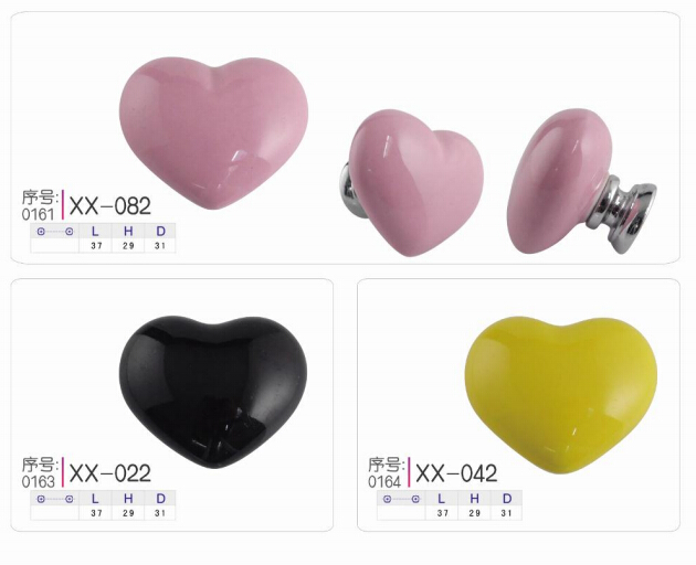heart-shaped ceramic knobs