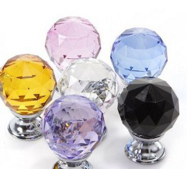  Mix Colorful crystal kitchen cabinet door knobs 
