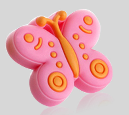 The shape drawer soft plastic butterfly door knobs for kids